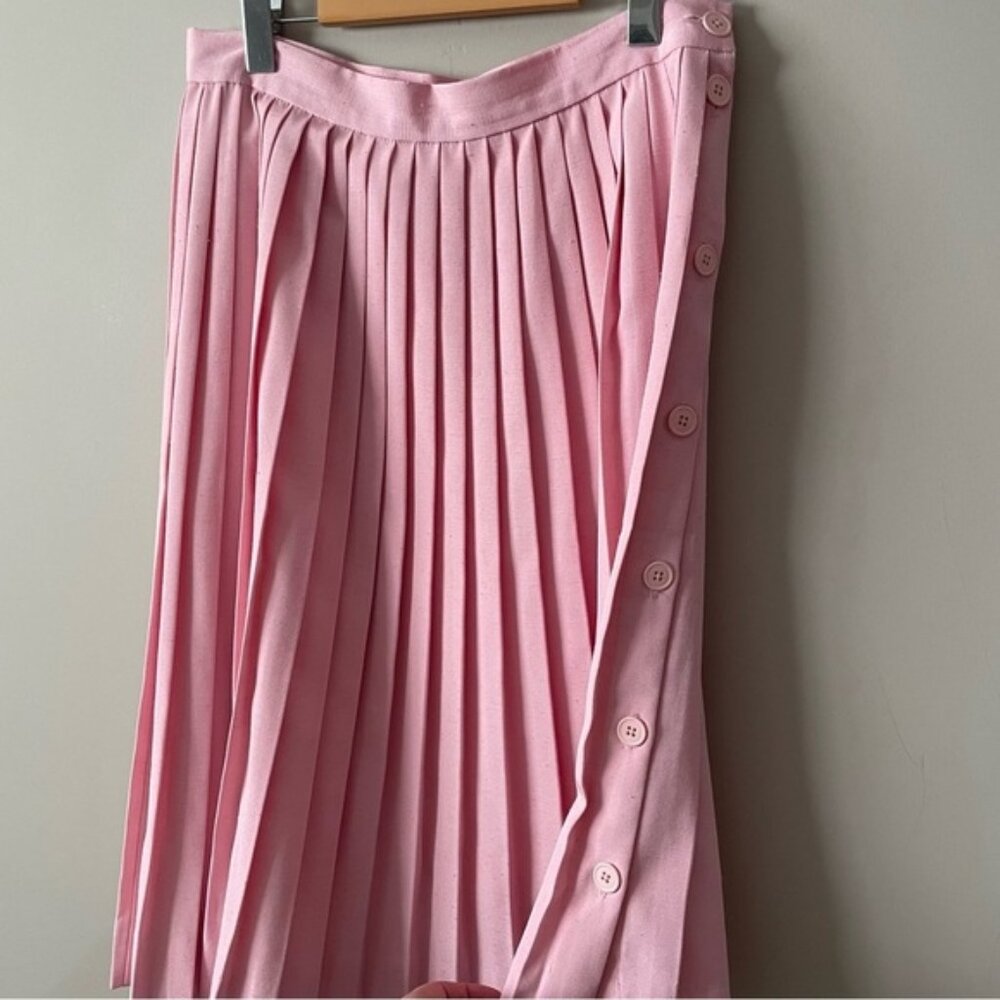Vintage 80s does 50s Pleated Pink Skirt Size XL